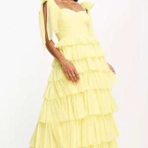 Tiered Yellow Tulle Dress